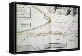 Map of Crossings on Saint Lawrence River Near Quebec-James Cook-Framed Stretched Canvas