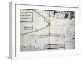 Map of Crossings on Saint Lawrence River Near Quebec-James Cook-Framed Giclee Print