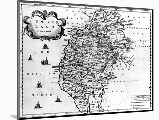 Map of Cumberland, C.1695-Robert Morden-Mounted Giclee Print