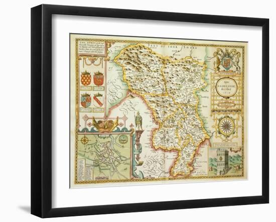 Map Of Darbieshire'. a Map Of the County Of Derbyshire.-null-Framed Giclee Print