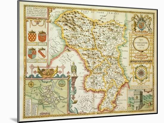 Map Of Darbieshire'. a Map Of the County Of Derbyshire.-null-Mounted Giclee Print