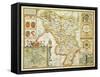Map Of Darbieshire'. a Map Of the County Of Derbyshire.-null-Framed Stretched Canvas