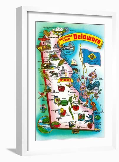 Map of Delaware-null-Framed Art Print