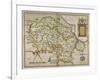 Map Of Denbighshire and Flintshire-Christopher Saxton-Framed Giclee Print