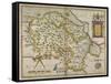 Map Of Denbighshire and Flintshire-Christopher Saxton-Framed Stretched Canvas