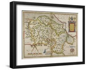 Map Of Denbighshire and Flintshire-Christopher Saxton-Framed Giclee Print