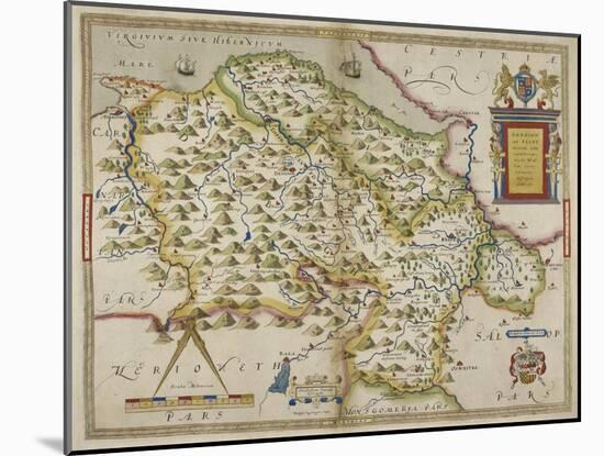 Map Of Denbighshire and Flintshire-Christopher Saxton-Mounted Giclee Print