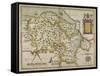 Map Of Denbighshire and Flintshire-Christopher Saxton-Framed Stretched Canvas