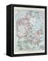 Map of Denmark 1899-null-Framed Stretched Canvas