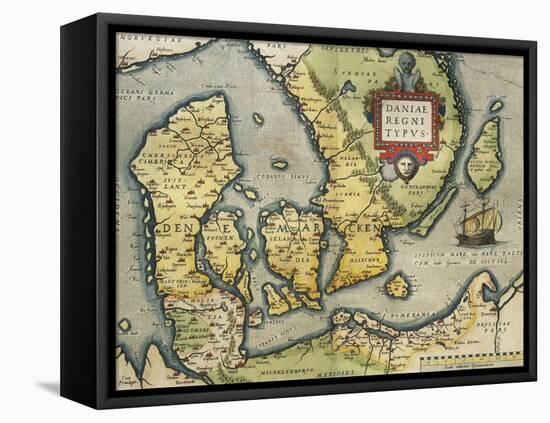 Map of Denmark, from Theatrum Orbis Terrarum-null-Framed Stretched Canvas
