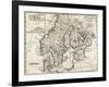 Map of Denmark, Norway, Sweden and Finland-null-Framed Giclee Print