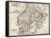 Map of Denmark, Norway, Sweden and Finland-null-Framed Stretched Canvas