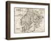Map of Denmark, Norway, Sweden and Finland-null-Framed Giclee Print