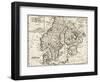 Map of Denmark, Norway, Sweden and Finland-null-Framed Giclee Print