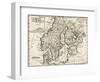 Map of Denmark, Norway, Sweden and Finland-null-Framed Giclee Print