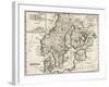 Map of Denmark, Norway, Sweden and Finland-null-Framed Giclee Print