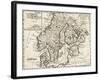 Map of Denmark, Norway, Sweden and Finland-null-Framed Giclee Print