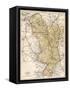 Map of Derbyshire, England, 1870s-null-Framed Stretched Canvas
