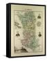 Map of Deux Sèvres 1896, France-null-Framed Stretched Canvas