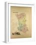 Map of Deux Sèvres, France-null-Framed Giclee Print