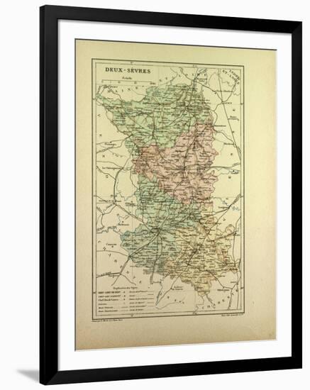 Map of Deux-Sèvres, France-null-Framed Giclee Print