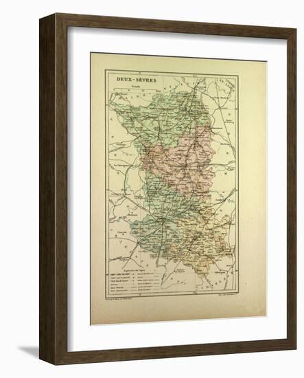 Map of Deux-Sèvres, France-null-Framed Giclee Print