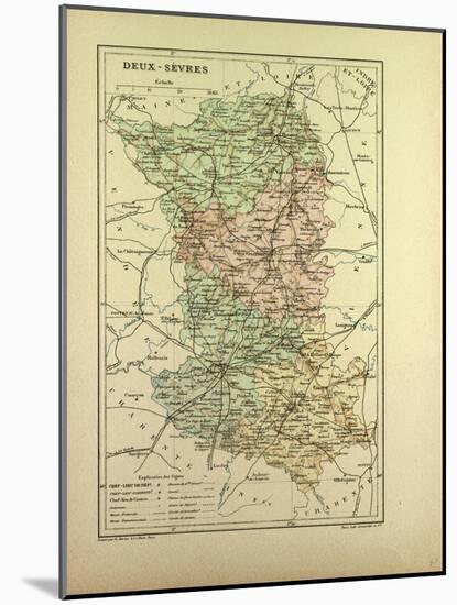 Map of Deux-Sèvres, France-null-Mounted Giclee Print