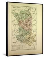 Map of Deux-Sèvres, France-null-Framed Stretched Canvas