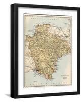 Map of Devon, England, 1870s-null-Framed Giclee Print