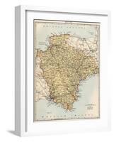 Map of Devon, England, 1870s-null-Framed Giclee Print