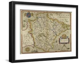 Map Of Devon-Christopher Saxton-Framed Giclee Print