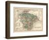 Map of Devon-null-Framed Art Print