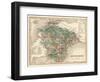 Map of Devon-null-Framed Art Print