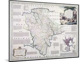 Map of Devonshire, London, C.1777-Emanuel Bowen-Mounted Giclee Print