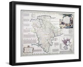 Map of Devonshire, London, C.1777-Emanuel Bowen-Framed Giclee Print