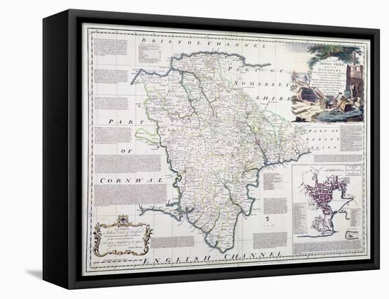 Map of Devonshire, London, C.1777-Emanuel Bowen-Framed Stretched Canvas