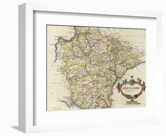 Map of Devonshire-Robert Morden-Framed Giclee Print