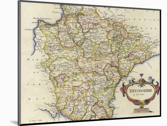 Map of Devonshire-Robert Morden-Mounted Giclee Print