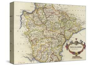 Map of Devonshire-Robert Morden-Stretched Canvas