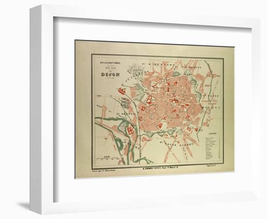 Map of Dijon France-null-Framed Giclee Print