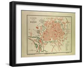 Map of Dijon France-null-Framed Giclee Print