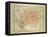 Map of Dijon France-null-Framed Stretched Canvas