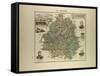 Map of Dordogne 1896 France-null-Framed Stretched Canvas