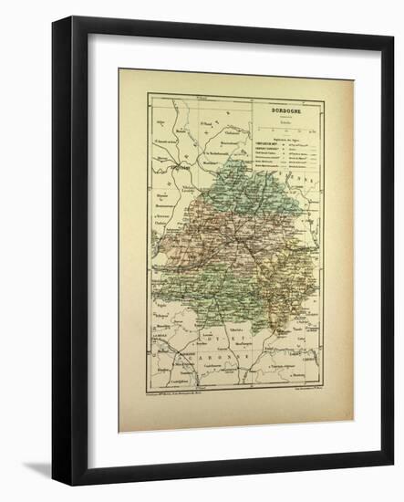 Map of Dordogne France-null-Framed Giclee Print