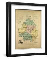 Map of Dordogne France-null-Framed Giclee Print