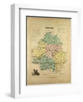 Map of Dordogne France-null-Framed Giclee Print