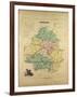Map of Dordogne France-null-Framed Giclee Print