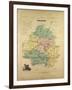 Map of Dordogne France-null-Framed Giclee Print