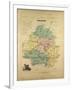 Map of Dordogne France-null-Framed Giclee Print