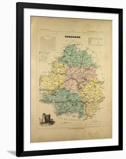 Map of Dordogne France-null-Framed Giclee Print